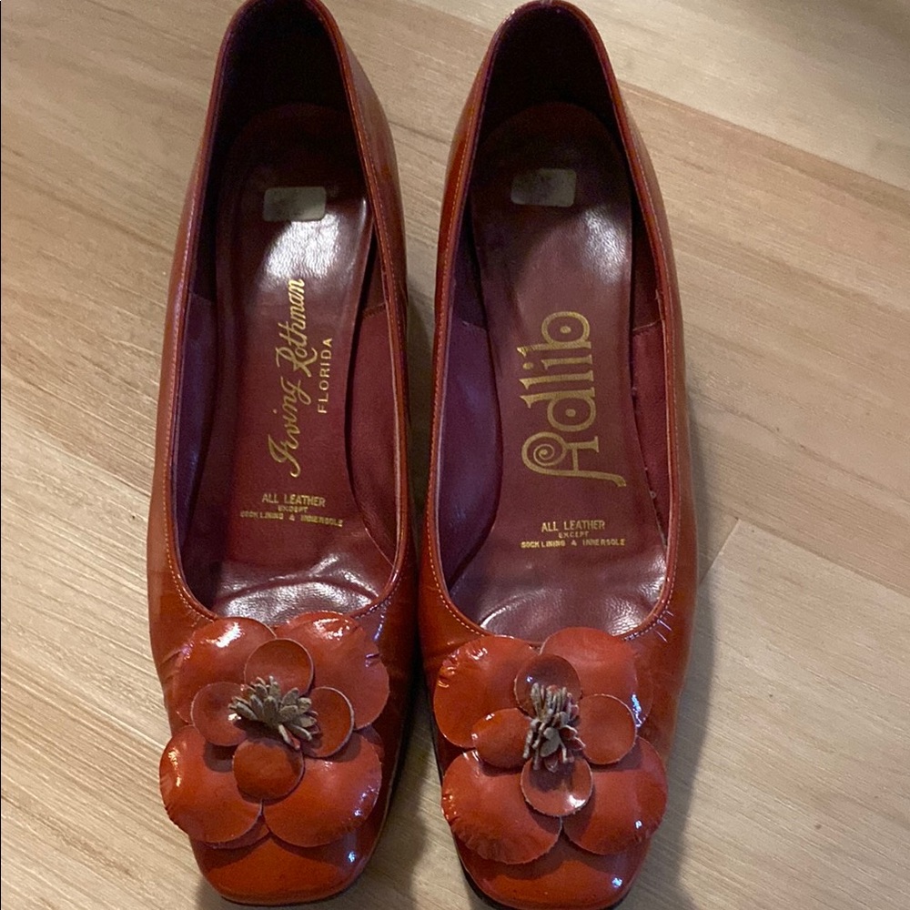 Orange Leather Women's Shoes